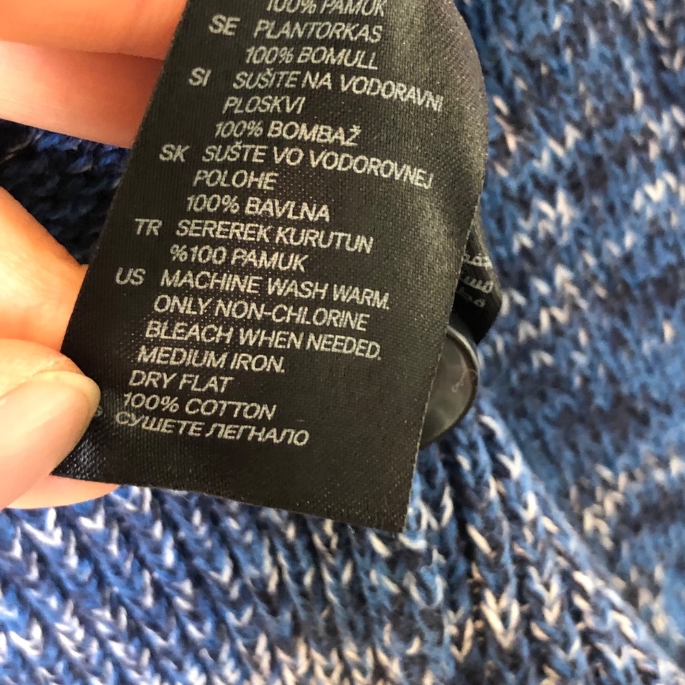 SOLD H&M Blue Marled Chunky Knit Button Front Cardigan - Picture 8 of 10